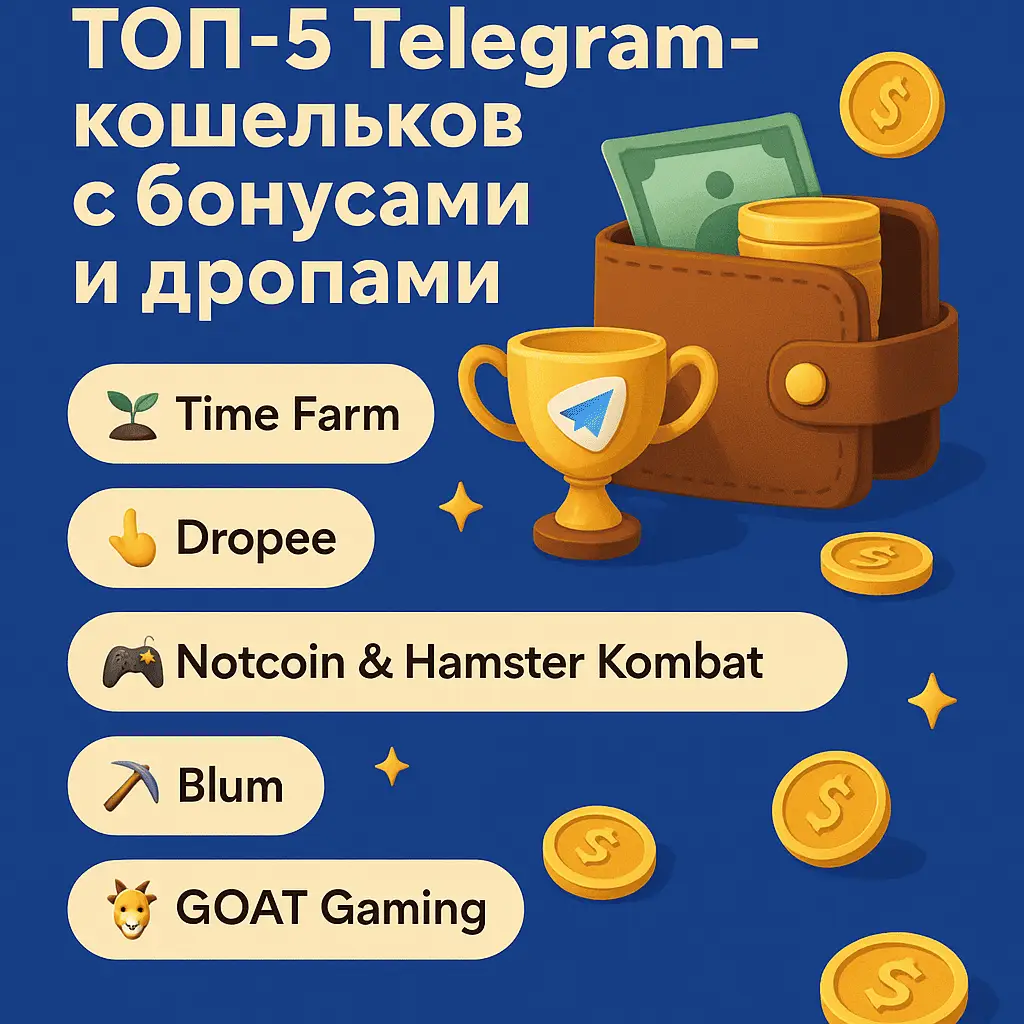 💼 ТОП-5 Telegram-кошельков с бонусами, дропами и мини-приложениями 💼 ТОП-5 Telegram-кошельков с бонусами, дропами и мини-приложениями