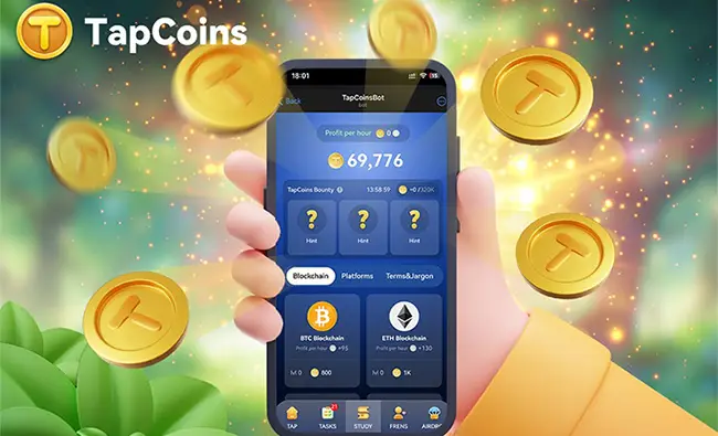 Криптоигра TapCoins как получить выгоду Криптоигра TapCoins реальный способ вывести деньги
