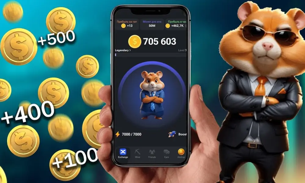 Hamster Kombat иапалка Hamster Kombat на телефоне